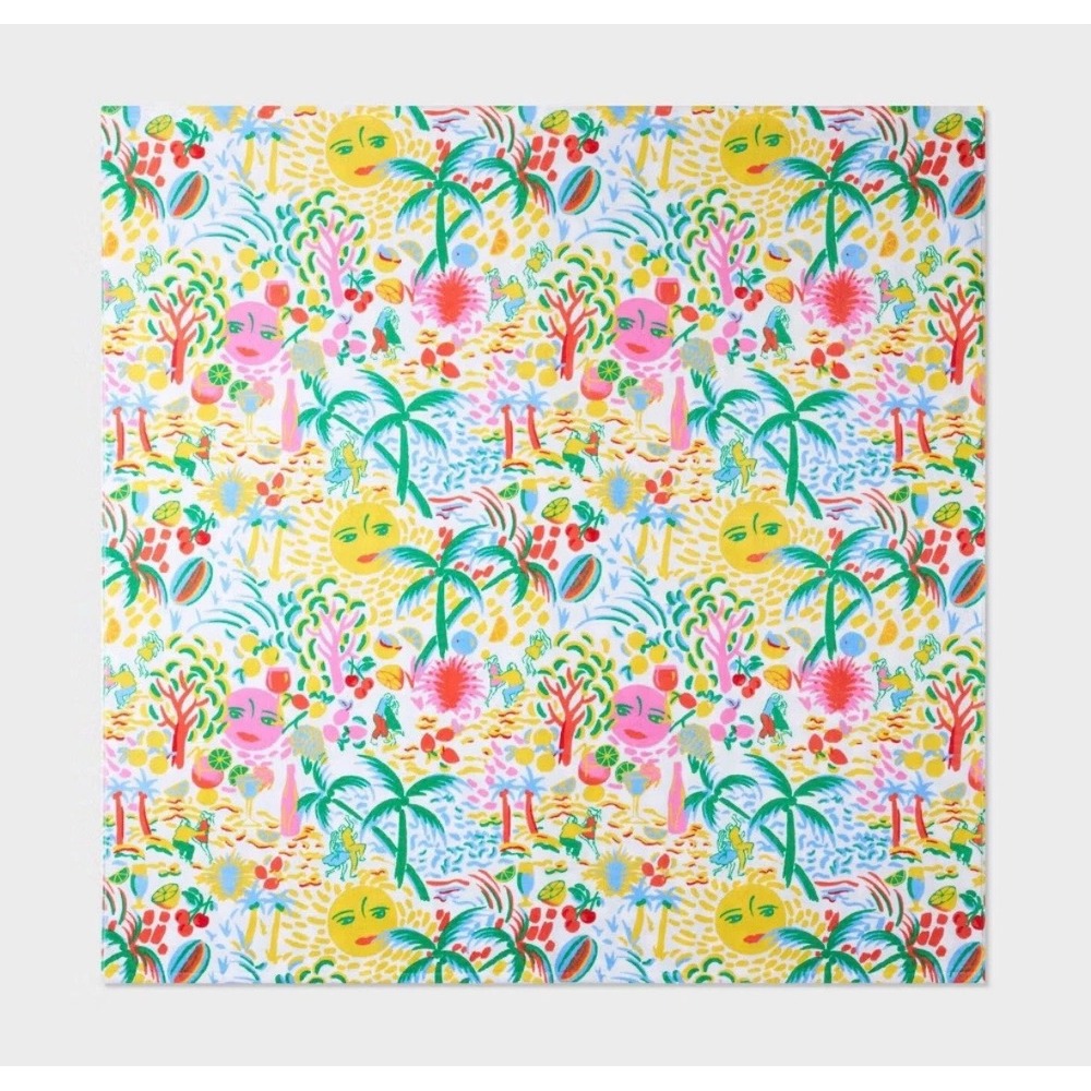 Roller Rabbit x Target Vacation Reversible Two Person Beach Towel Yellow/Green